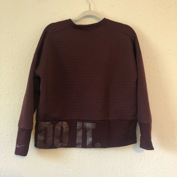 Nike Boxy Maroon Ribbed Athletic Crew Neck Small - Picture 4 of 7